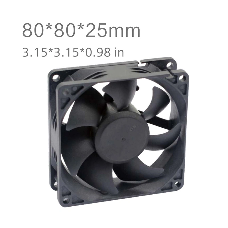 80*80*25mm DC5V DC12V DC24V 6000rpm High Speed DC Fan Manufacturer