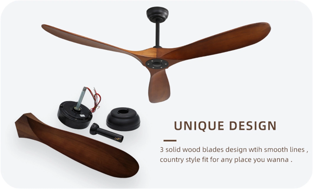 2023 Newest 5 Fan Speed BLDC Wood Ceiling Fan with Remote