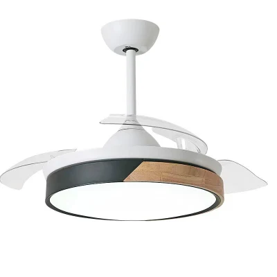 Nouveau Ventilateur de plafond LED blanc à lame Invisible décorative de luxe avec télécommande