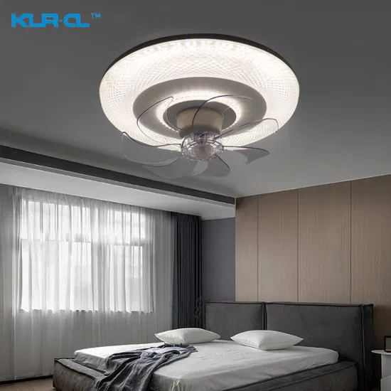 Lampe LED de campagne chromée encastrée, ventilateur de plafond à lame Invisible, pour maison intelligente, avec lumière pour la chambre à coucher