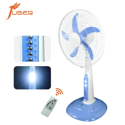 Ventilateur CC rechargeable à économie d'énergie télécommandé avec lumière LED